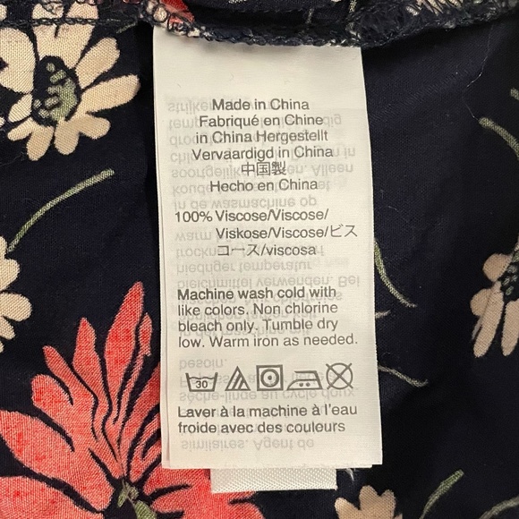 Madewell Hillside Daises Floral Tie Front Short‎ Sleeve Blouse Size XS - Picture 4 of 5